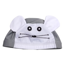 Swimming Cap, Children, Waterproof, High Elastic, Cute, Kids, Swimming Cap, Nylon, Durable, Elastic, Hair Drying, Swimming Cap, Pool, Competition, Hot Springs, Pool Hat, Breathable, Comfortable, 17.7 inches (45 cm), Mouse