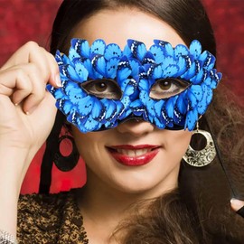 Yalice Women Mask for Masquerade Carnival Masks Butterfly Costume Masks Venetian Mardi Gras Eye Mask for Party Ball (Blue-1)