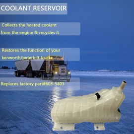 Yelud 603-5403 N5346001 Coolant Overflow Reservoir Bottle Tank Compatible with Kenworth and Peterbilt Trucks T600 T660 T800 T880 W900 330 335 340 348 384 388 389