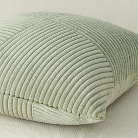 Topfinel 16x16 Inch Decorative Throw Pillow Covers Soft Corduroy Boho Stripe Textured SageGreen Pillow Covers Set of 2 Spring Farmhouse Home Decor for Living Room Couch Sofa Bed