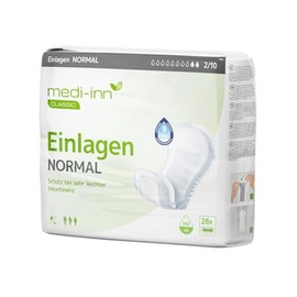 Medi-Inn Normal Incontinence Pads 1 x 28 Pieces 2 Drops Unisex Fit White