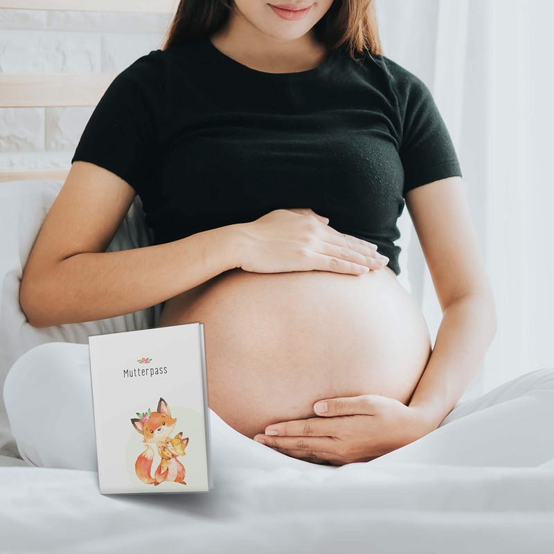 OLGS Maternity Log Cover "Hab dich lieb" Fox Plastic Protective