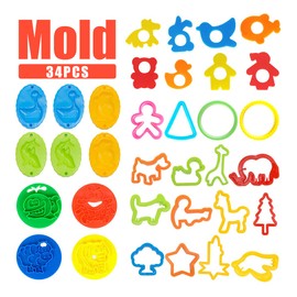 Hanmulee Dough Tools, 51 Pcs Play Dough Tools Kit For Kids, Playdough Tools and Cutters Sets, Clay Plastic Accessories Rollers Extruders Kit Plasticine Creation Educational Toy Gift, Multicolored