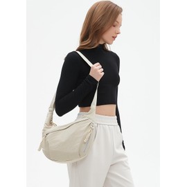 YIKOEE Nylon Crossbody Crescent Shoulder Hobo Bags for Women with Multi-Pockets