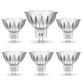 ALIDE MR16 Led Bulbs 15 Degree 15° Narrow Beam Angle,GU5.3 20W 35W Halogen Equivalent,5W,450LM,2700K Soft Warm White,12V Low Voltage MR16 Led Bulbs for Landscape Ceiling Track Lighting,6Pack