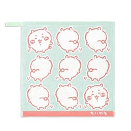 Chiikawa (ちいかわ) Yeah Wash Towel Green Chiikawa Loop-Attached Gauze Pile 41-1231090 Approx. 13.4 x 13.8 inches / 34 x 35 cm