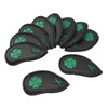 10 PCS Golf Club Head Covers Four Leaf Clover Pattern