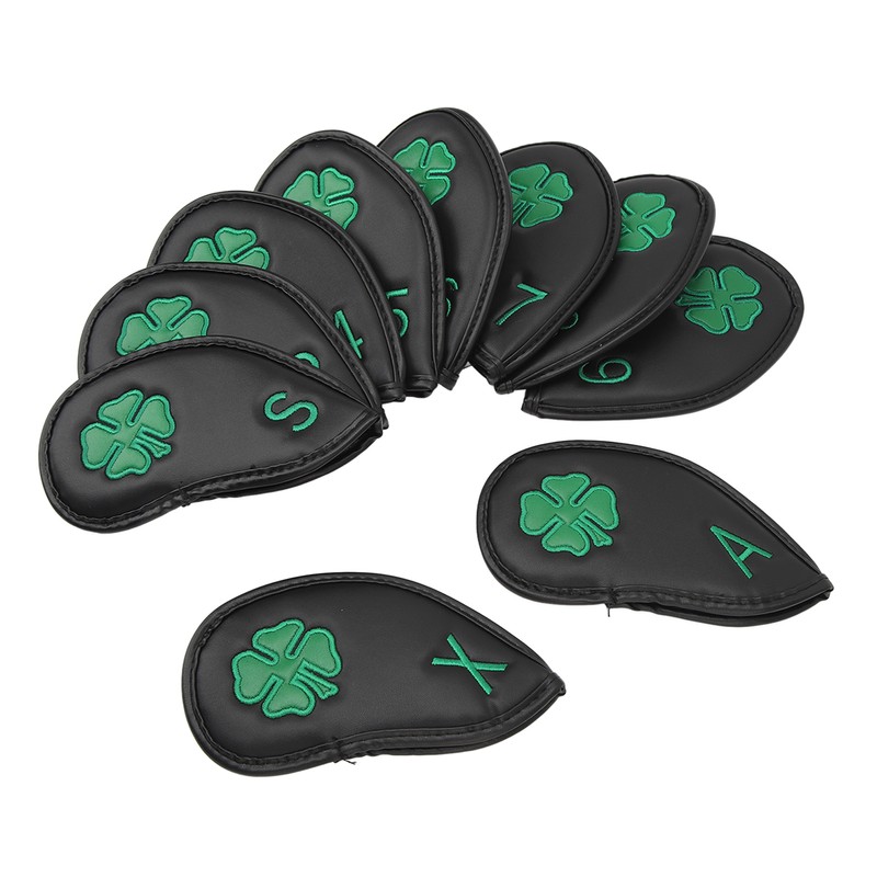10 PCS Golf Club Head Covers Four Leaf Clover Pattern