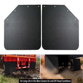 BST BSSP Pair Universal Heavy Duty Polymer Mudflaps 24x30 Inch, Black Angled Splash Guard Mud Flaps for Semi Trucks Tractor Trailer