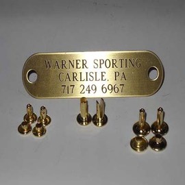 WARNER ENGRAVED DELUXE BRASS IDENTIFICATION ID TAG PLATE