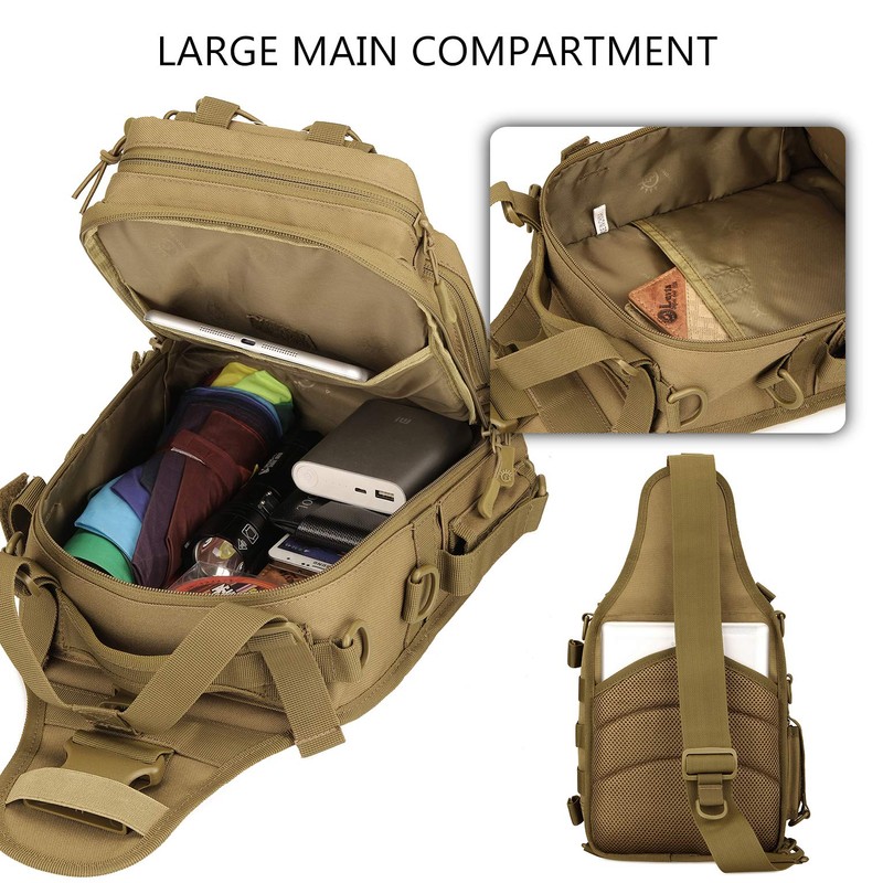 Protector Plus Tactical Sling Bag Military MOLLE Crossbody Pack Chest