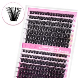 FADLASH Individual Eyelash Clusters, Lashes, Natural, D Curl, Mix, 8-16 Segments, Wide Base, Individual Eyelashes for Eye Make-Up, DIY Eyelash Extension (100P+200P-0.07D-8-16)