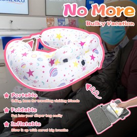 Portabuddy Portabuddy Travel Anywhere Inflatable Nursing Pillow for Breastfeeding Breast Feeding Pillow for Mom & Baby Support, Removable Pure Cotton Cover, Adjustable Waist Strap, Newborn Essentials Must Haves