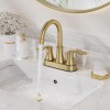 SHOWER-HOME Brushed Gold Bathroom Sink Faucet Waterfall 2-Handle Centerset Vanity