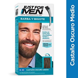 Just For Men Tinte Barba y Bigote B40 Castaño Oscuro Medio 3 Pack