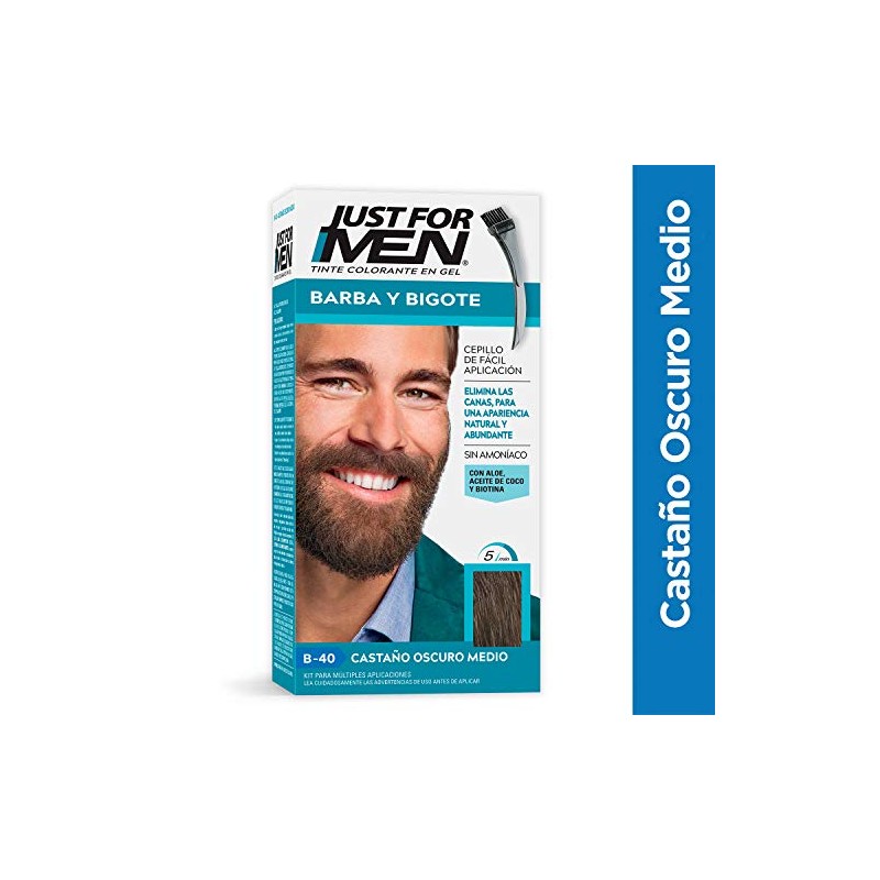 Just For Men Tinte Barba y Bigote B40 Castaño Oscuro