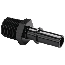 Podavelle 1/2 NPT Male to 1/2" SAE Quick Disconnect Male Push On EFI Fuel Fitting Adapter Straight Aluminum Black