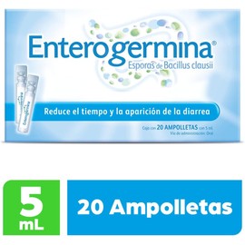 Enterogermina Probiotics - Bacillus clausii Suspension 2 Billion for Babies, Children, and Adults, 20 Vials of 5 ml Each