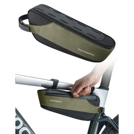 ROCKBROS Bicycle bag, reflective frame bag, tool bag, bicycle accessories, large capacity of 1.4 L, for mountain bikes, road bikes, gravel bikes