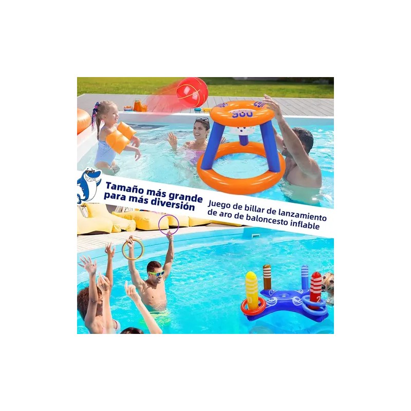 Juguete Inflable Lanzar Anillos Dinámico Albercas Piscina