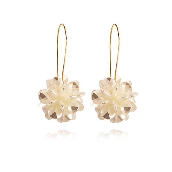 RCHENGYANUIMA Unique Boho White Long Acrylic Flower Petal Geometric Ear