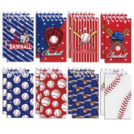 JOINFANXIN 8 Pcs Sports Theme Baseball Mini Notepads Baseball Pattern Spiral Journal Notebooks for Teens Teacher Classroom Reward Sports Birthday Party Favors Gifts