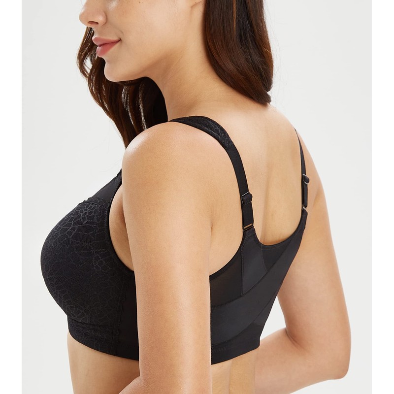 Lemorosy Full Coverage Front Closure Posture Bra Wirefree Unpadded Back