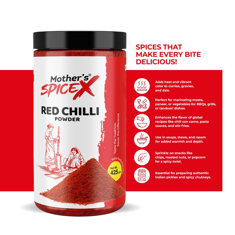 Mother's SpiceX Red Chilli Powder – Pure & Aromatic |
