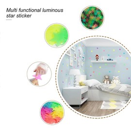 Glow in The Dark Stars Sticker,LIUHUIZEYU Colorful Plastic Stars for Celling Decals,Removable Murals Decoration for Kids Boys Girls Room Decor(100 Pcs)