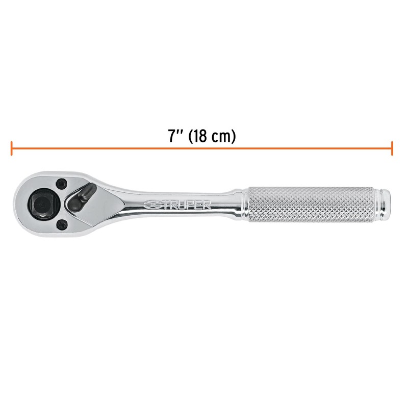 Truper M-1412, Matraca triple, cuadro 1/4", 3/8" y 1/2"