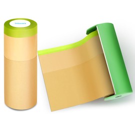 NETEHA 2 Rolls 12inch x 50feet Masking Paper with 1pcs Dispenser, Paint Adhesive Protective Paper Roll for Painting Protection Covering, Car Auto Body and Wall Covering Skirting