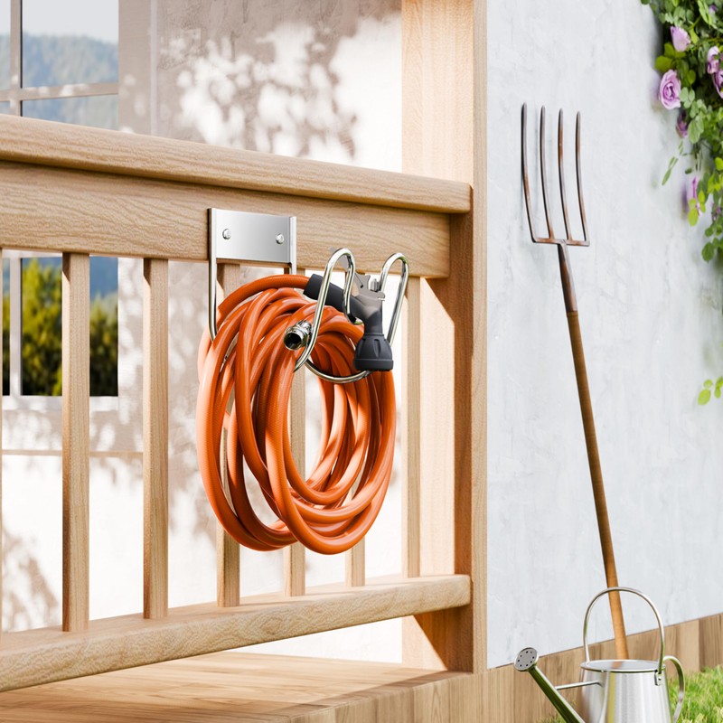 Josmimic Stainless Steel Garden Hose Holder - Extra Large Heavy