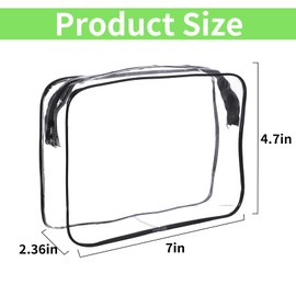 16 Pcs Clear Makeup Bag Bulk Toiletry Bag for Travel, Water-proof PVC Zippered Clear Pouch Cosmetic Makeup Bag Plastic Organizer Case for Vacation Bathroom Travel & Daily Use(White Medium)