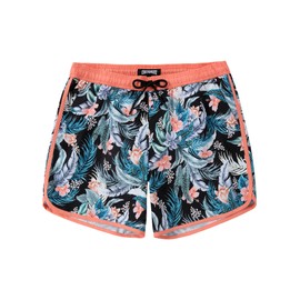 Mens Swim Trunks 5 Inch for Swimming Vintage Men's Bathing Suit Swim Shorts Beach Swimwear Black Floral