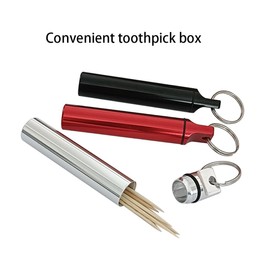 FAYALA Aluminum Toothpick Holder，Metal Keychain Container，Mine Travel Pill Case (3)