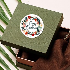 120 x Merry Christmas Stickers – Holiday Gift Wrapping Labels for Small Business Packaging and Cards – Festive Xmas Sticker Set – 1.6 Inch (Merry Christmas B)