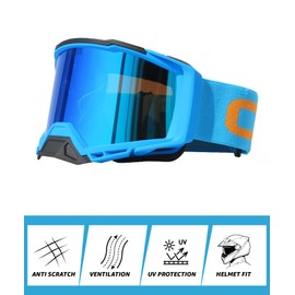 CRG Sports Motorcycle Goggles ATV Dirt Bike Glasses UTV MX OTG OffRoad Racing Riding Motocross Goggles Anti UV Dustproof Anti Fog Riding Goggles for Men, Women, Adults, Youth Kids