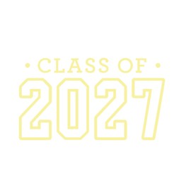 Class of 2027 Iron On Decal, Senior Class Shirt Patch, Heat Transfer, HTV Graphic TShirt Sticker, DIY Crafts, Pick Size Color, Iron-On Almost Anything in 5 Min (Yellow)