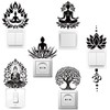 AHANDMAKER 6Pcs Light Switch Plate Stickers, Mindful Spiritual Design, Lotus