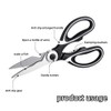 2PCS Kitchen Scissors,Kitchen Shears,All Purpose Heavy Duty Meat Scissors Poultry