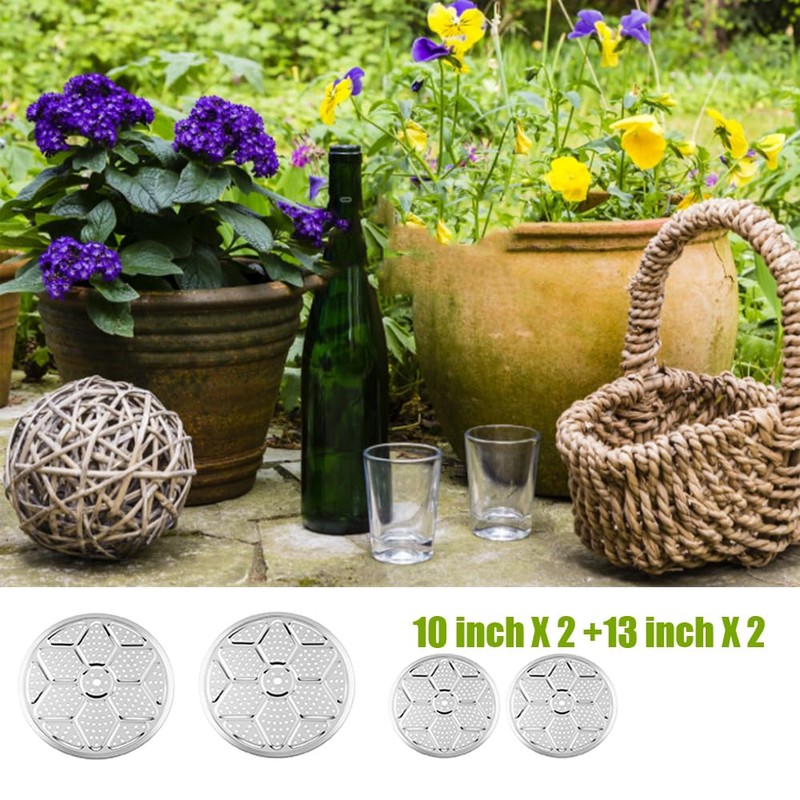SSEHCWAN 4 Packs Planter Insert for Large Pots, 10''/13" Round