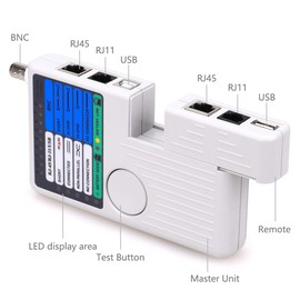 4-in-1 Network Cable Tester Remote RJ11 RJ45 USB BNC Phone Cable Tester Meter