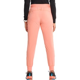 Infinity Cherokee Women's Scrub Pull-on Scrub Jogger Pants, Mid Rise Bottoms with 4 Pocket with Interior Drawstring IN122A, S, Electric Coral