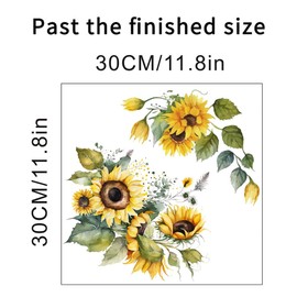 ZARROUEA Toilet Seal, Toilet Sticker, Toilet Sticker, Bathroom Home Decoration, Wallpaper, Wall Sticker, Flower, Daisy, Butterfly, Plant, Bird, Orange, Watercolor, Toilet Sticker Interior, PVC