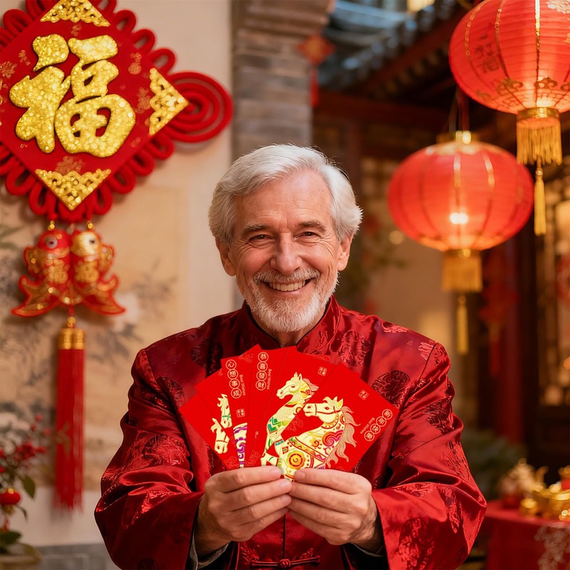 36 Pcs Chinese New Year Red Envelopes, Red Packets Lunar