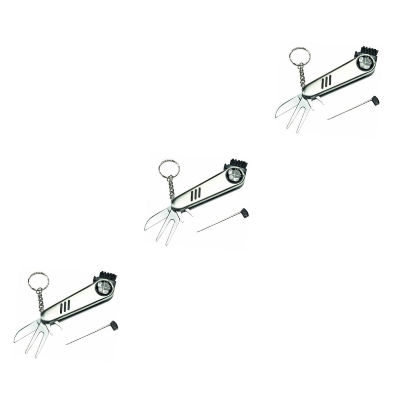 Kisangel 3pcs 6-in-1 Golf Multi Tool Divot Repair Ball Marker
