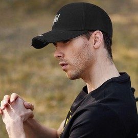 Clakllie Cotton Baseball Cap Adjustable Baseball Cap for Men Women Leisure Fitted Cap Sun Protection Baseball Caps Outdoor Sports Cap, DYD1-Black