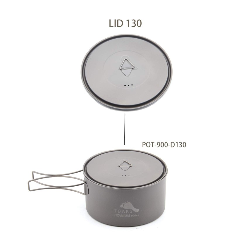 TOAKS 蓋 チタン製ポットまたはカップ 80mm/90mm/115mm/130mm/145mm/170mm (LID-130)