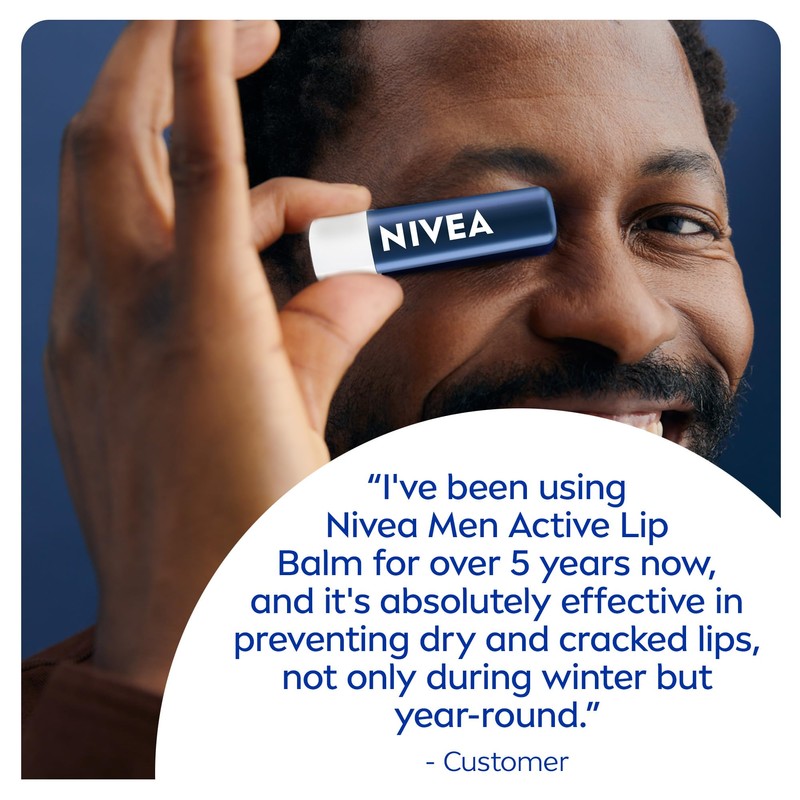 NIVEA MEN Active Lip Balm, (2 X 4.8g) | Made