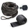 Flylin Winch Rope Protector, Universal Polyester Winch Rope Sleeve, Black,